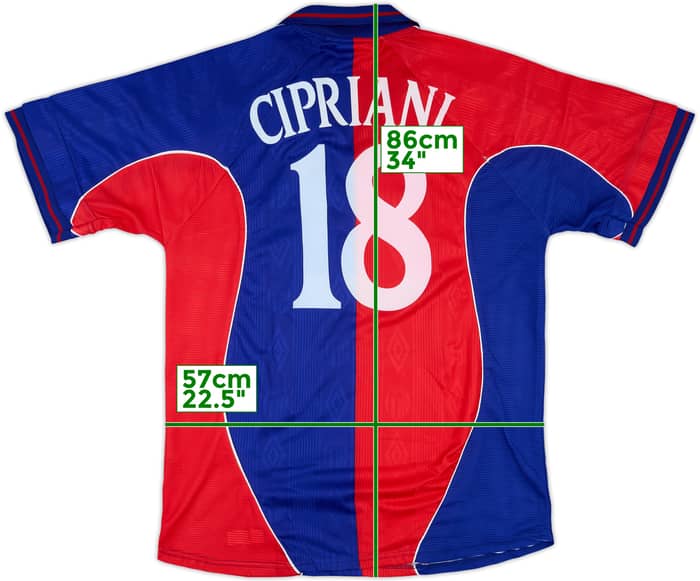 2000-01 Bologna Match Issue Home Shirt Cipriani #18