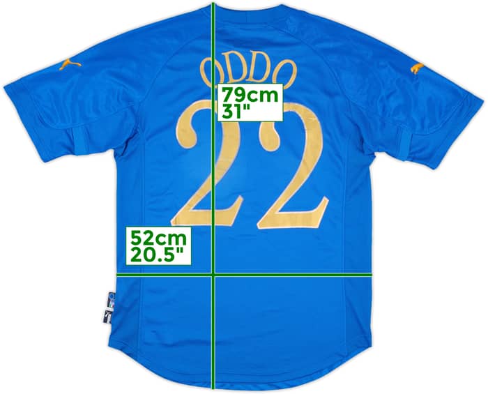 2004-06 Italy Home Shirt Oddo #22 - 7/10 - (L)