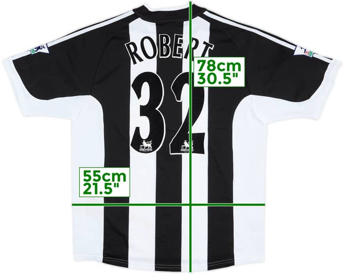 2002-03 Newcastle Match Worn Home Shirt Robert #32