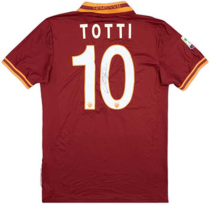 2013-14 Roma Signed Home Shirt Totti #10 - 8/10 - (L)