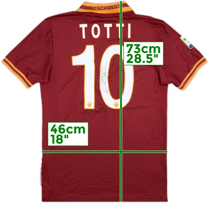 2013-14 Roma Signed Home Shirt Totti #10 - 8/10 - (L)