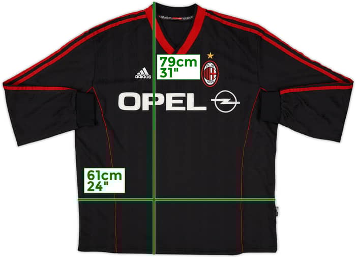 1999-00 AC Milan adidas Training L/S Shirt - 8/10 - (XXL)