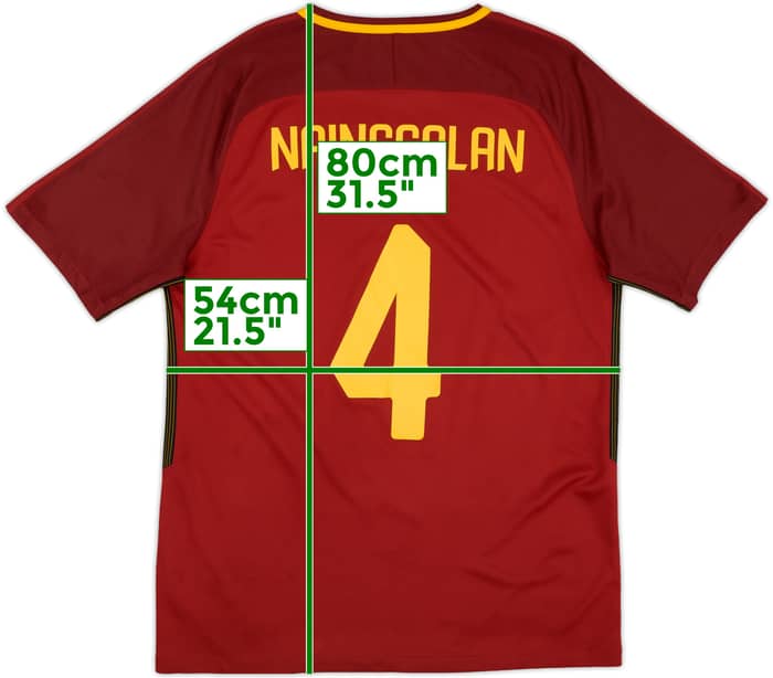 2017-18 Roma Home Shirt Nainggolan #4 - 7/10 - (L)