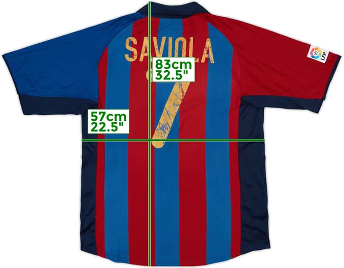 2001-02 Barcelona Home Shirt Saviola #7 - 5/10 - (XL)