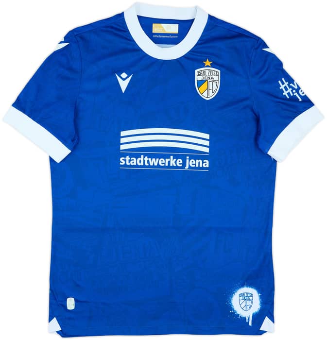 2023-24 Carl Zeiss Jena Match Issue Signed Home Shirt Abu El Haija #32