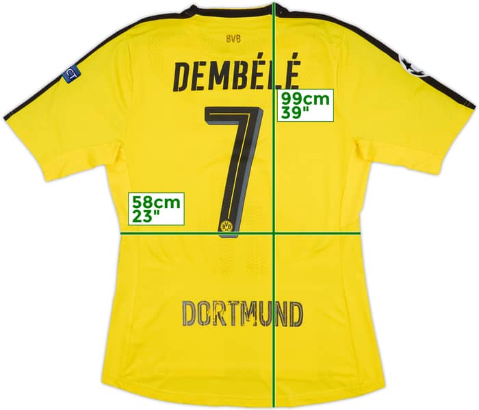 2016-17 Borussia Dortmund Authentic Home Shirt (ACTV Fit) Dembele #7 - 5/10 - (XL)