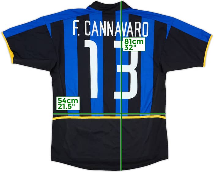 2002-03 Inter Milan Home Shirt F.Cannavaro #13 - 4/10 - (M)