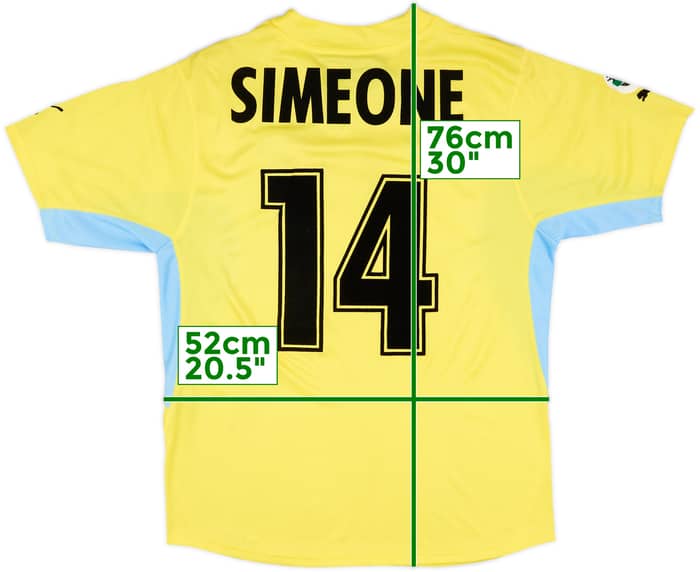 2001-02 Lazio Match Issue Away Shirt Simeone #14