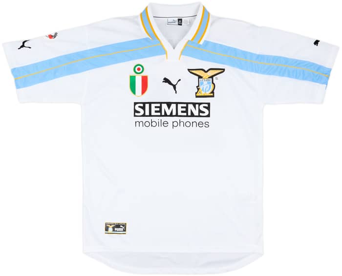 2000-01 Lazio Match Issue Centenary Home Shirt Lombardo #25