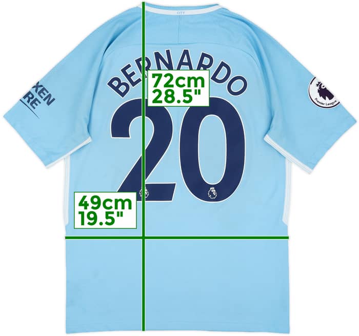 2017-18 Manchester City Home Shirt Bernardo #20 - 5/10 - (M)