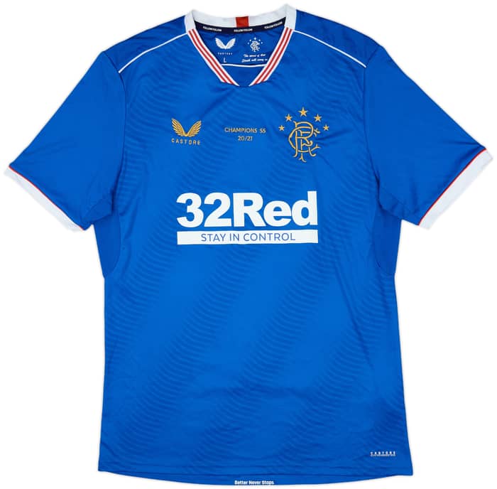 2020-21 Rangers 'Champions 55 20/21' Home Shirt - 8/10 - (L)