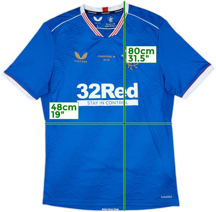 2020-21 Rangers 'Champions 55 20/21' Home Shirt - 8/10 - (L)