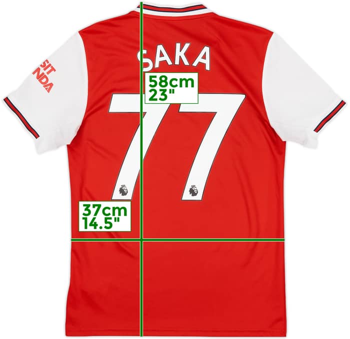 2019-20 Arsenal Home Shirt Saka #77 - 7/10 - (S)