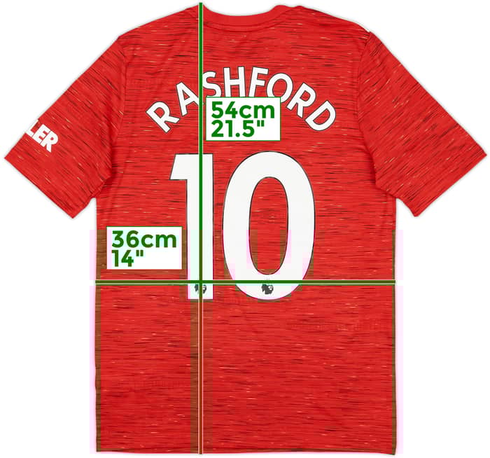 2020-21 Manchester United Home Shirt Rashford #10 - 6/10 - (XL.Boys)