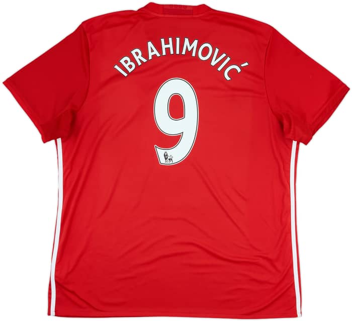 2016-17 Manchester United Home Shirt Ibrahimovic #9 - 8/10 - (XXL)