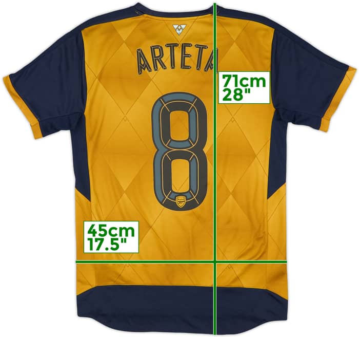 2015-16 Arsenal Away Shirt Arteta #8 - 7/10 - (M)