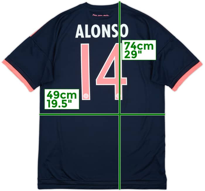 2015-16 Bayern Munich Third Shirt Alonso #14 - 8/10 - (M)