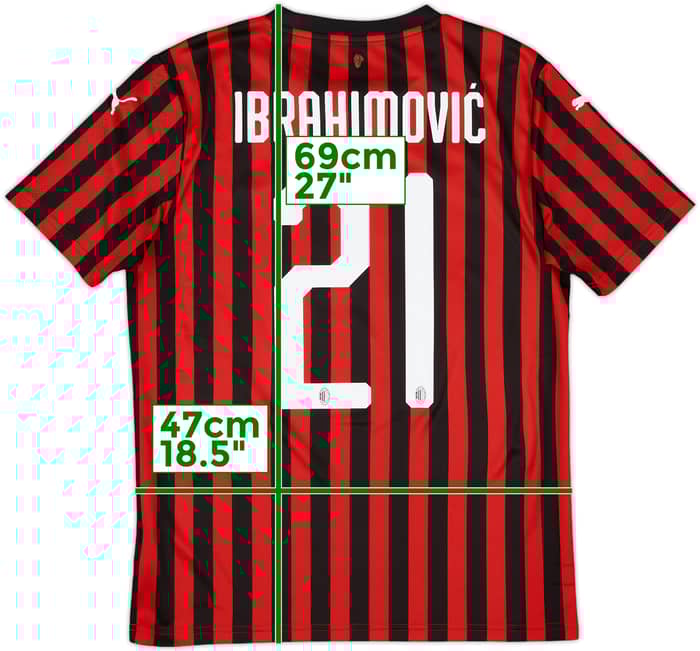2019-20 AC Milan Home Shirt Ibrahinovic #21 - 7/10 - (S)