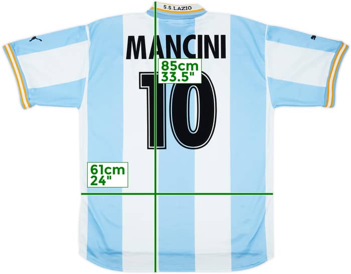 1999-00 Lazio European Home Shirt Mancini #10 - 8/10 - (XXL)
