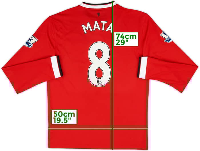 2014-15 Manchester United Home L/S Shirt Mata #8 - 7/10 - (M)
