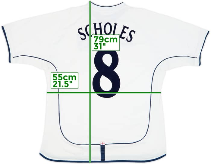 2001-03 England Maillot Domicile Scholes #8 - 6/10 - (XL)