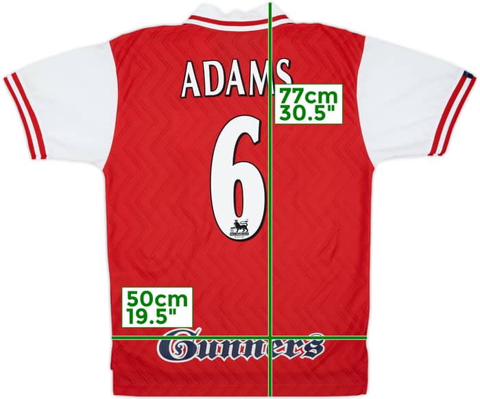 1996-98 Arsenal Home Shirt Adams #6 - 9/10 - (M)
