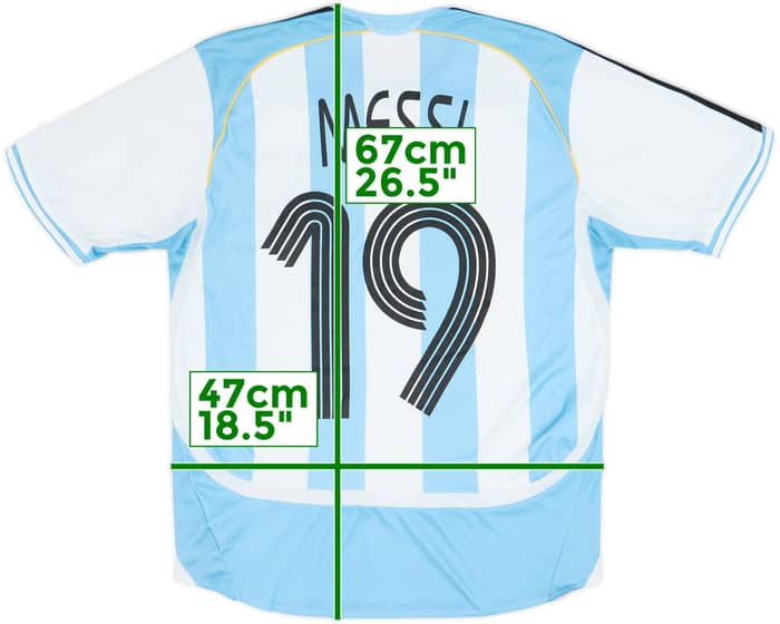 Camiseta de local de Argentina 2005-07 Messi #19 - 7/10 - (XL.Niños)