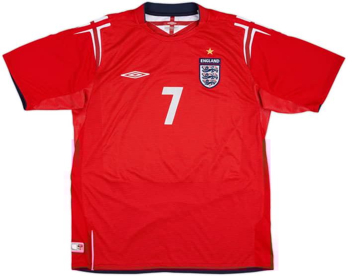 2004-06 England Away Shirt Beckham #7 - 7/10 - (L)