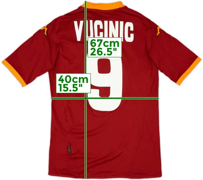 2007-08 Roma Home Shirt Vucinic #9 - 6/10 - (S)