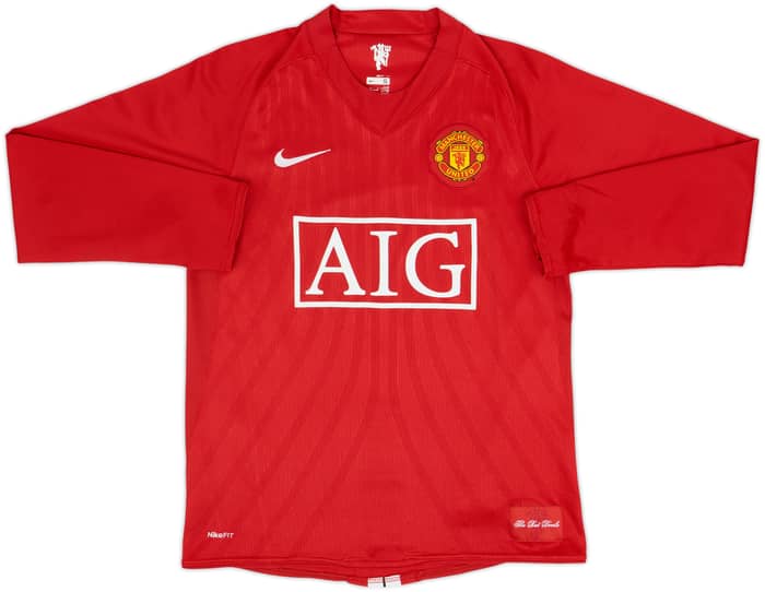 Camiseta de local de manga larga del Manchester United 2007-09 Ronaldo #7 - 6/10 - (S)