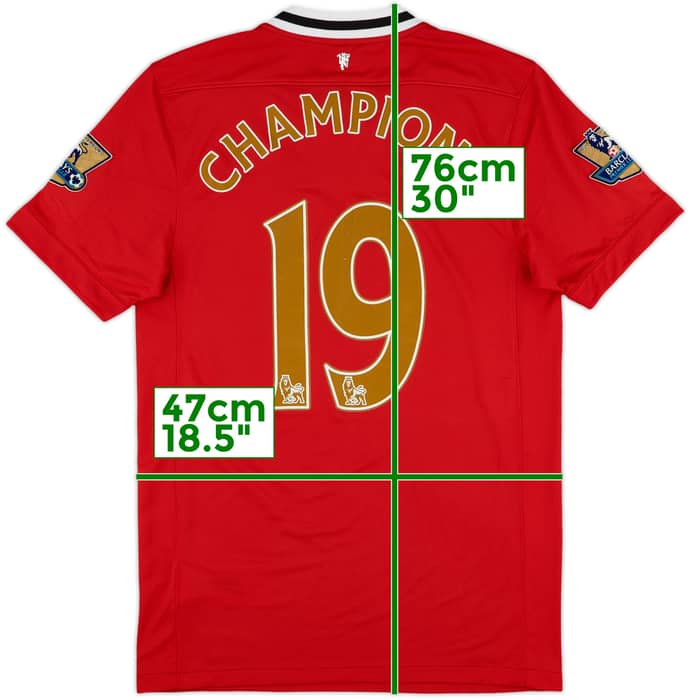 2011-12 Manchester United Home Shirt Champions #19 - 8/10 - (S)