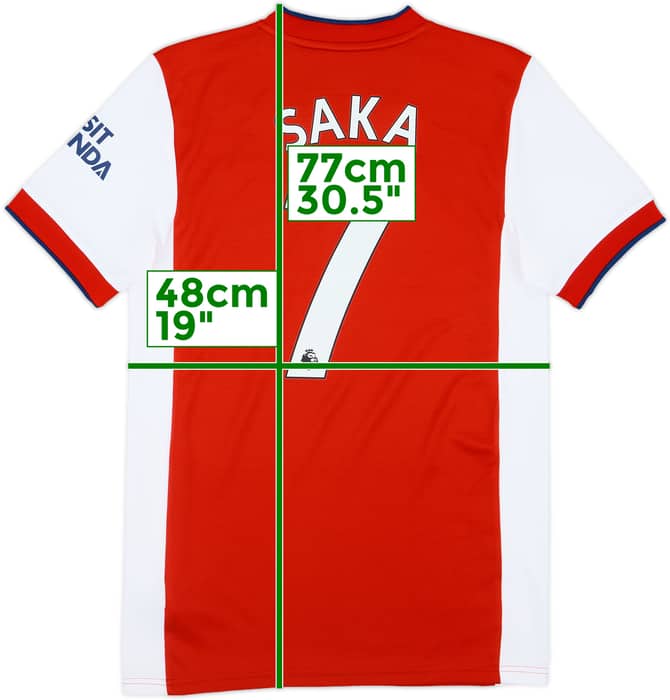 2021-22 Arsenal Home Shirt Saka #7 - 9/10 - (S)