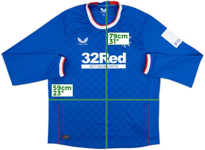 2022-23 Rangers Home L/S Shirt - 9/10 - (XXL)