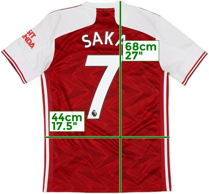 2020-21 Arsenal Home Shirt Saka #7 - 5/10 - (S)