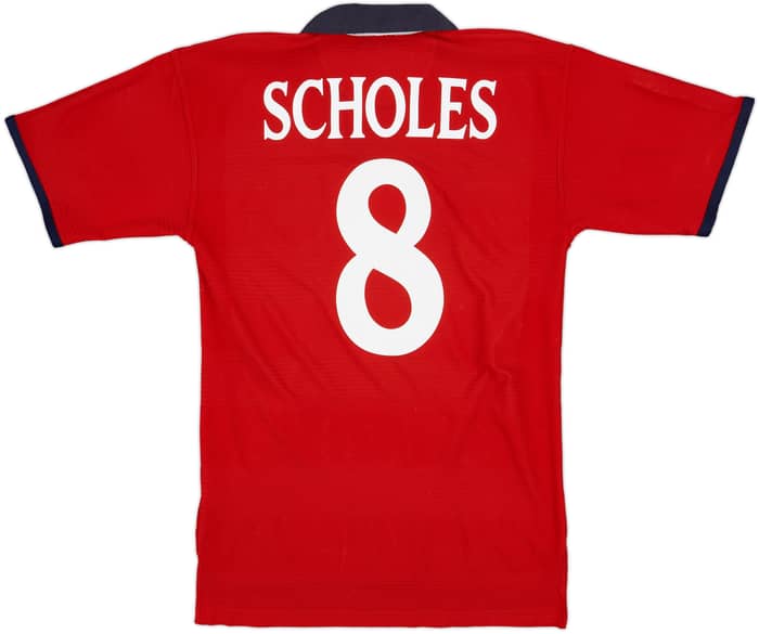 1999-01 England Away Shirt Scholes #8 - 8/10 - (XL)
