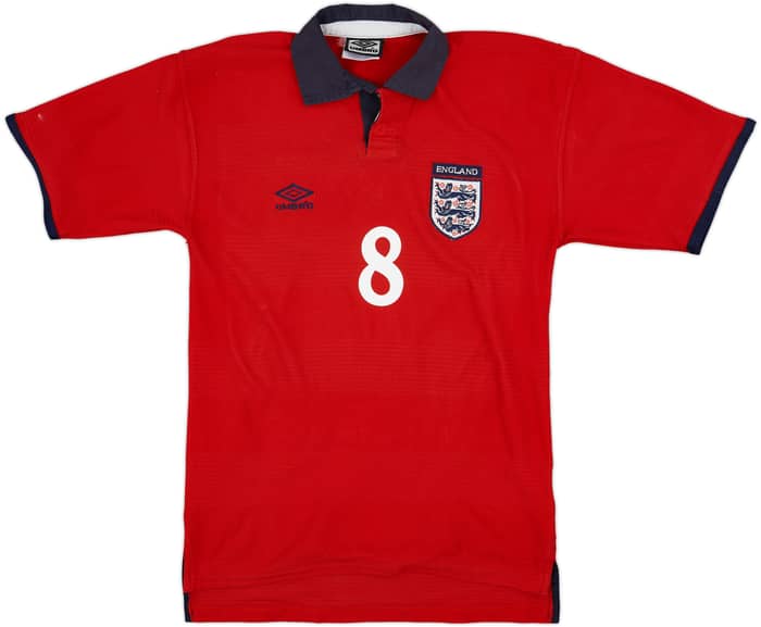1999-01 England Away Shirt Scholes #8 - 8/10 - (XL)