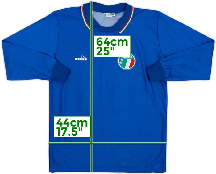 1986-88 Italy Home L/S Shirt #15 - 6/10 - (Y)