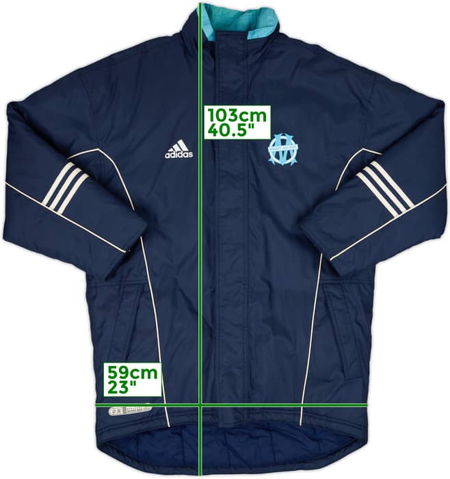 1999-00 Olympique Marseille adidas Padded Bench Coat - 8/10 - (M/L)