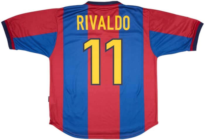 1998-00 Barcelona Home Shirt Rivaldo #11 - 8/10 - (L)