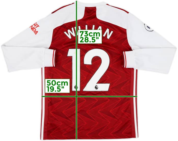 2020-21 Arsenal Home L/S Shirt Willian #12 - 5/10 - (M)