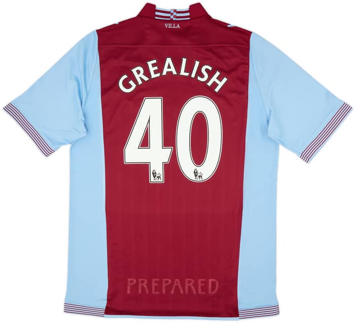2013-14 Aston Villa Home Shirt Grealish #40 - 10/10 - (XL)
