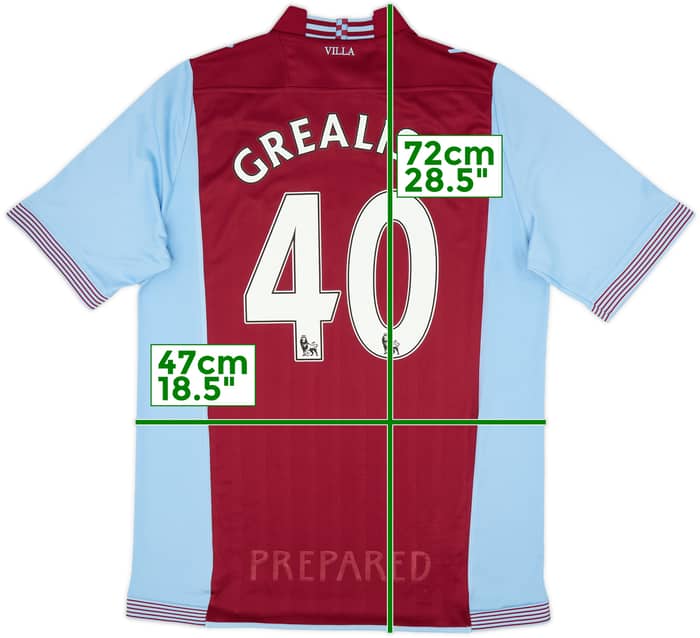 2013-14 Aston Villa Home Shirt Grealish #40 - 10/10 - (XL)