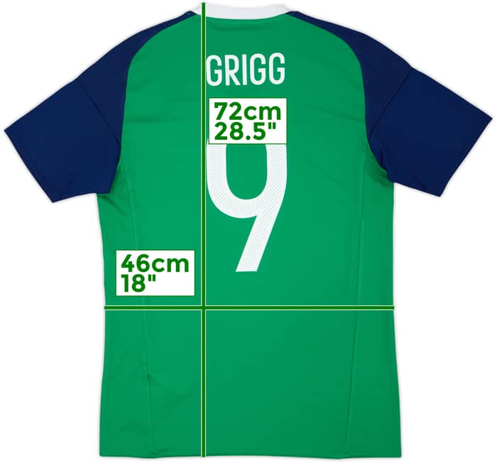 2016-17 Northern Ireland Home Shirt Grigg #9 - 5/10 - (S)
