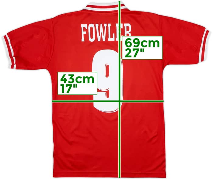1996-98 Liverpool Home Shirt Fowler #9 - 8/10 - (Y)