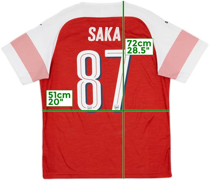 2018-19 Arsenal Home Shirt Saka #87 - 5/10 - (L)