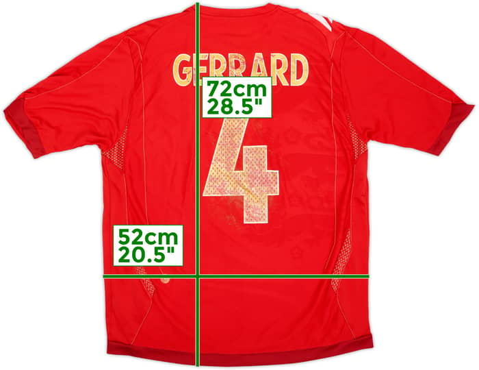 2006-08 England Away Shirt Gerrard #4 - 4/10 - (L)