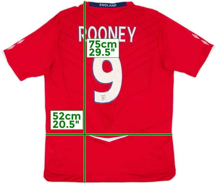 2008-10 England Away Shirt Rooney #9 - 6/10 - (L)