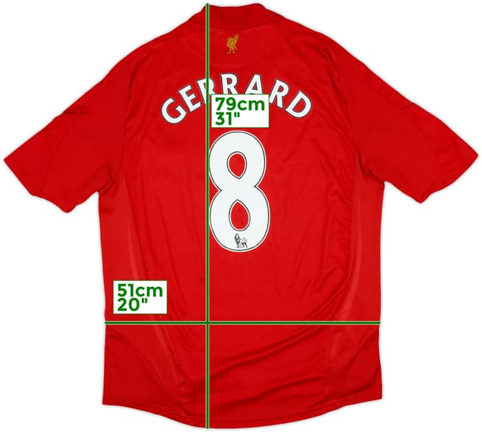 2008-10 Liverpool Home Shirt Gerrard #8 - 6/10 - (L)
