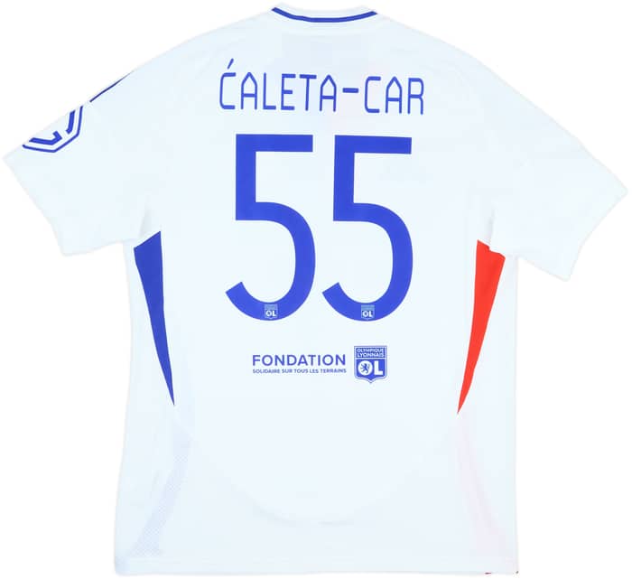 2024-25 Lyon Match Issue Europa League Home Shirt Caleta-Car #55