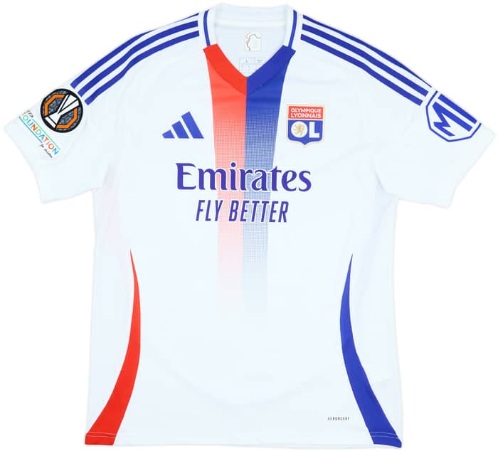 2024-25 Lyon Match Issue Europa League Home Shirt Caleta-Car #55